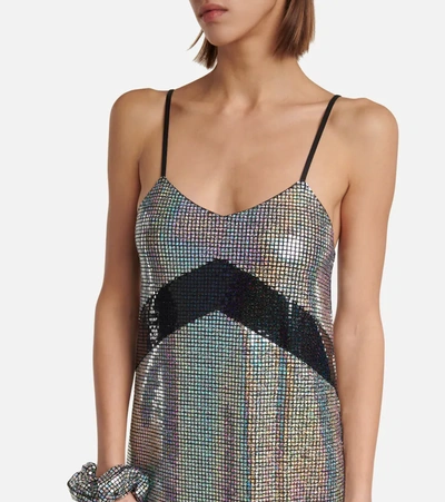 Shop Dodo Bar Or Meril Iridescent Midi Slip Dress In Silver Black