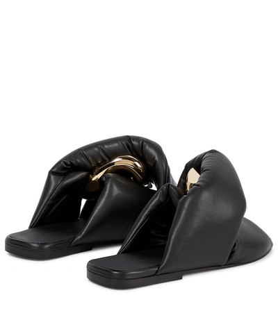 Shop Jw Anderson Chain Twist Leather Sandals In Black