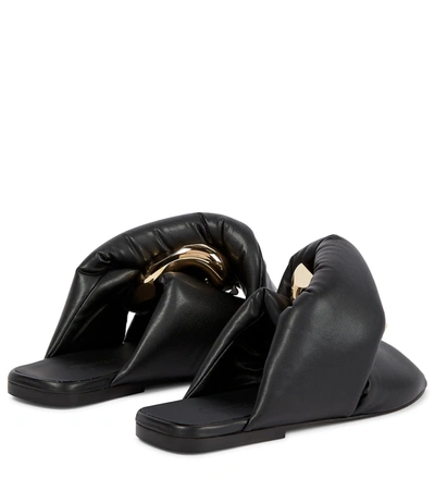 Jw Anderson Twist Chain Flat Slide Sandals In Black