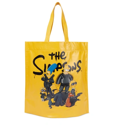 Shop Balenciaga X The Simpsons Tm & © 20th Television Medium Leather Tote In Yellow