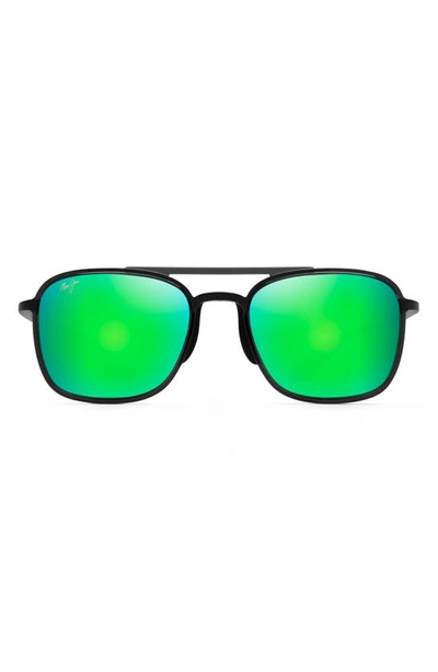 Shop Maui Jim Keokea 55mm Polarizedplus2® Aviator Sunglasses In Translucent Grey/ Mauigreen
