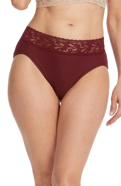 Shop Hanky Panky Cotton French Briefs In Cabernet Red