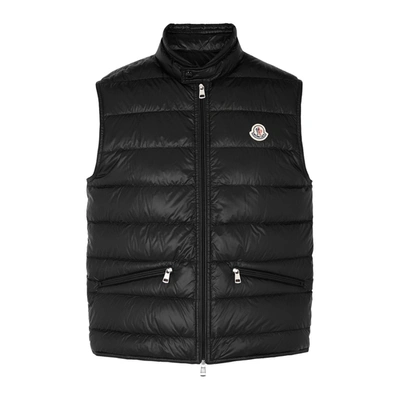 Shop Moncler Gui Black Quilted Shell Gilet