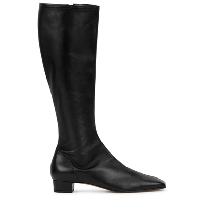 Shop By Far Edie Black Leather Knee-high Boots