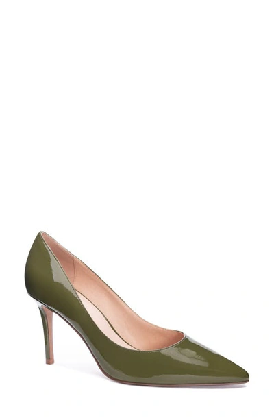 Shop 42 Gold Rafee Liquid Patent Pointed Toe Pump In Olive