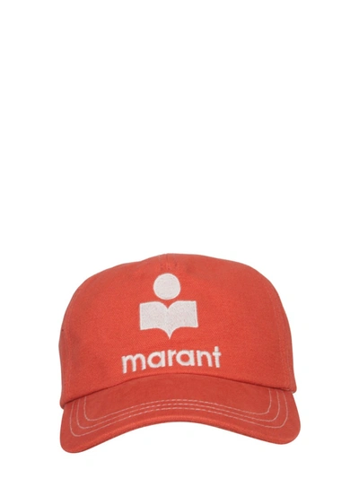 Shop Isabel Marant Logo Embroidered Baseball Cap In Orange
