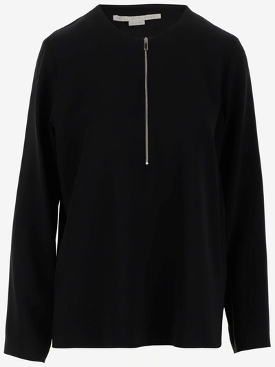 Shop Stella Mccartney Arlesa Zipped Blouse In Black