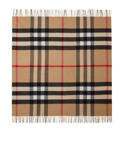 Shop Burberry Cashmere Check Blanket (140cm X 140cm) In Brown