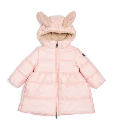 Shop Il Gufo Bunny Ear-trim Coat (6-36 Months) In Pink