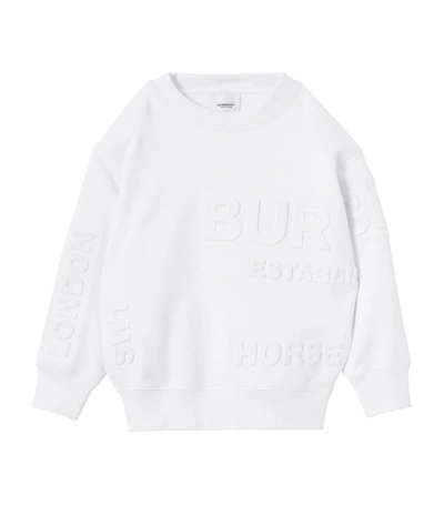 Shop Burberry Kids Cotton Horseferry Sweatshirt In White