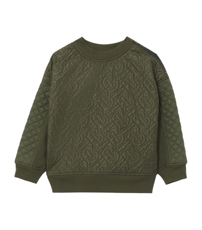 Shop Burberry Kids Monogram Quilted Sweatshirt In Green