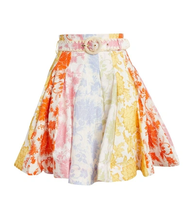 Shop Zimmermann Linen Postcard Mini Skirt In Multi