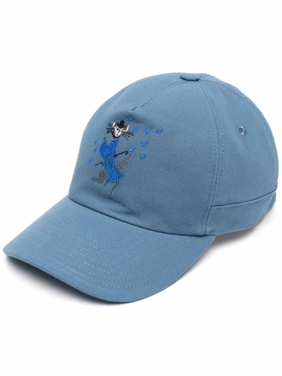 Shop Canali Men's Light Blue Cotton Hat