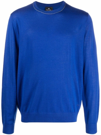 Shop Ps By Paul Smith Men's Blue Wool Sweater