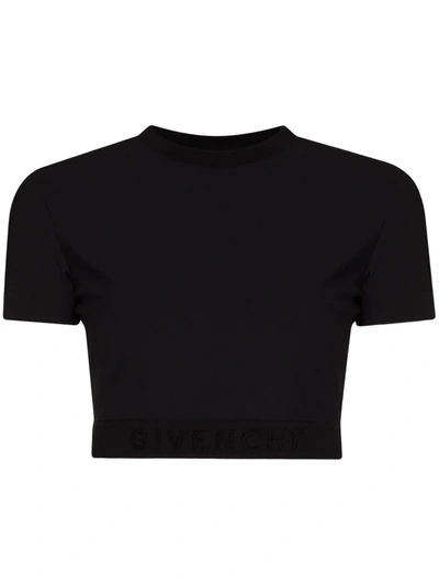 Shop Givenchy Logo-underband Crop Top In Black