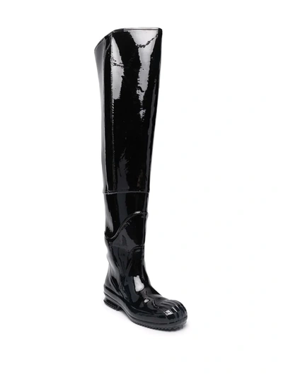 Maison Margiela Glossy Knee-length Boots In Black