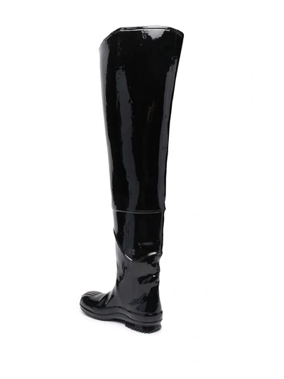 Maison Margiela Glossy Knee-length Boots In Black