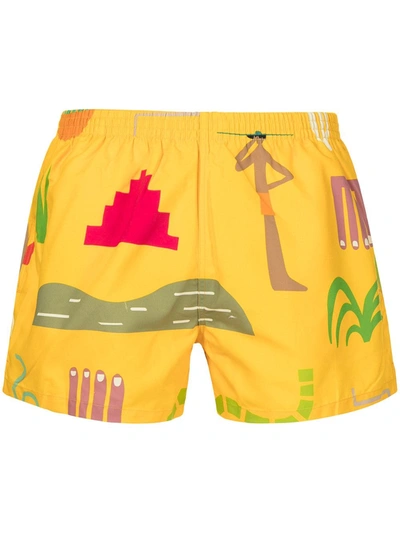 Timo Trunks Hawaii Swim Shorts In Yellow