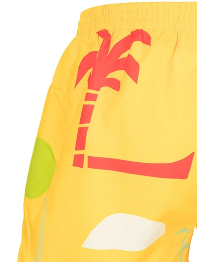 Shop Timo Trunks Hawaii Swim Shorts In Yellow