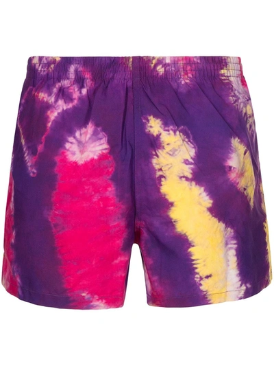 Shop Timo Trunks Shibori Swim Shorts In Purple