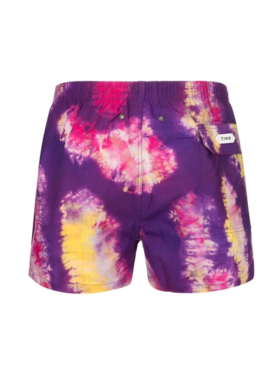Shop Timo Trunks Shibori Swim Shorts In Purple