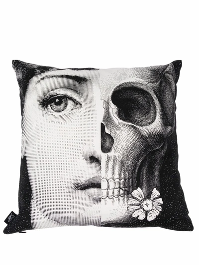 Shop Fornasetti Lina Cavalieri-print Cushion In White
