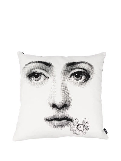 Shop Fornasetti Lina Cavalieri-print Cushion In White