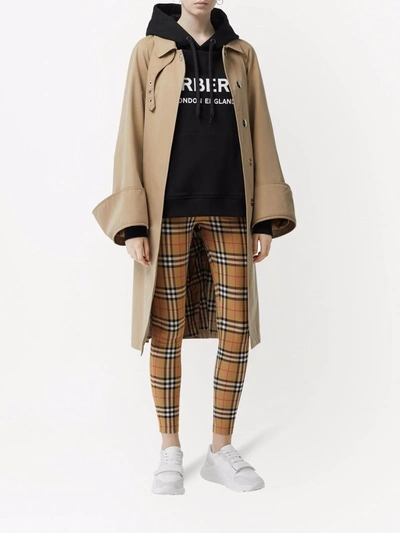 Shop Burberry Vintage Check Leggings In Brown