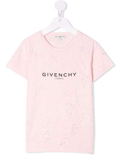 Shop Givenchy Logo-print T-shirt In Pink