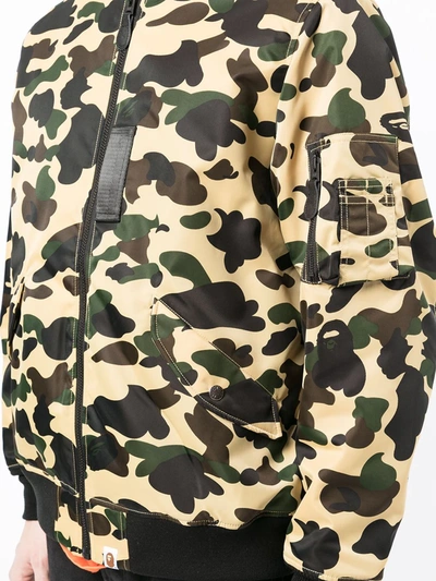Shop A Bathing Ape Camouflage-print Bomber Jacket In Yellow