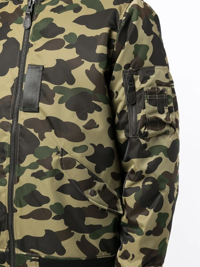 Shop A Bathing Ape Camouflage-print Bomber Jacket In Green