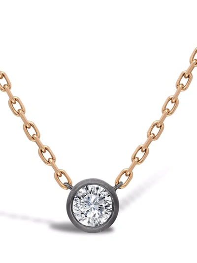 Shop Pragnell 18kt Rose Gold And White Gold Legacy Old Cut Diamond Pendant Necklace In Pink