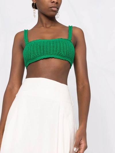 Shop Alanui Caribbean Vibes Bralette-style Top In Green