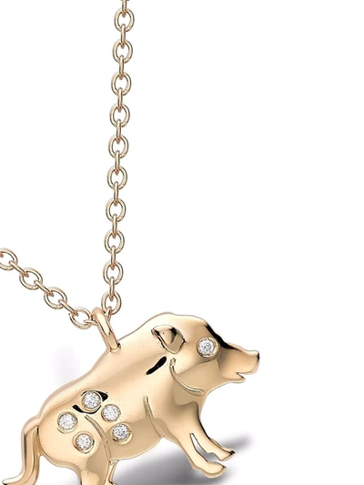 Pragnell 18kt Yellow Gold Zodiac Diamond Pig Pendant In Gold