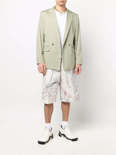 Shop Alexander Mcqueen Abstract-print Chino Shorts In Neutrals