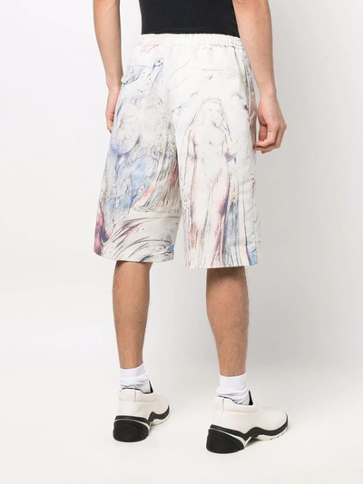 Shop Alexander Mcqueen Abstract-print Chino Shorts In Neutrals