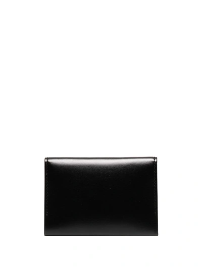 Shop Polo Ralph Lauren Embossed-logo Leather Card Case In Black