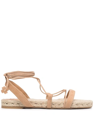 Shop Castaã±er Palgia Lace-up Sandals In Brown