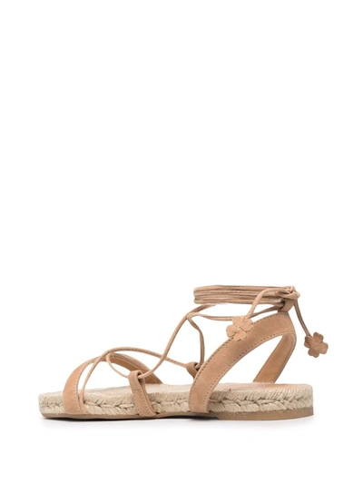 Shop Castaã±er Palgia Lace-up Sandals In Brown