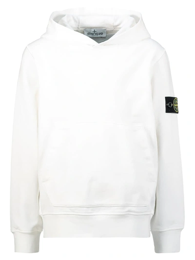 Stone Island Junior Kids Hoodie For Boys In White | ModeSens