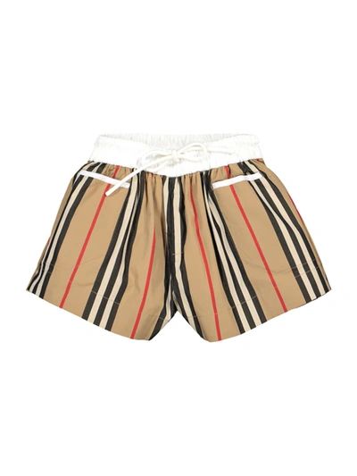 Shop Burberry Kids Shorts For Girls In Beige