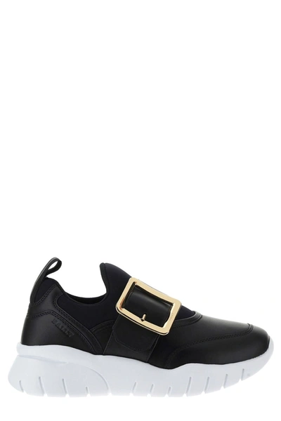 Shop Bally Brinelle Buckled Low Top Sneakers In Black