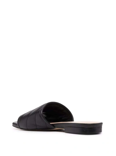 Shop Pinko Molly Black Quilted Leather Mules