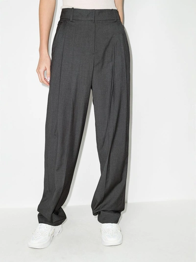 Shop The Frankie Shop Gelso High-waisted Darted Trouser In Grau