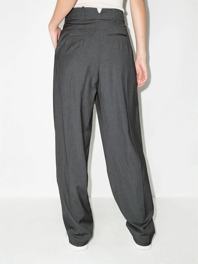 Shop The Frankie Shop Gelso High-waisted Darted Trouser In Grau