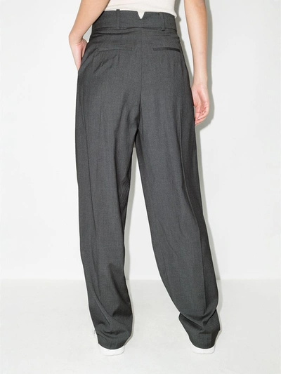 The Frankie Shop Gelso High-waisted Darted Trouser In Grau