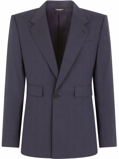 Shop Dolce & Gabbana Sicilia-fit Plaid-check Suit In Blau