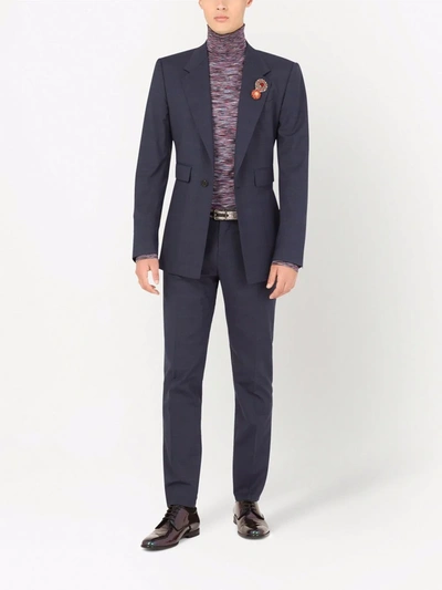 Shop Dolce & Gabbana Sicilia-fit Plaid-check Suit In Blau