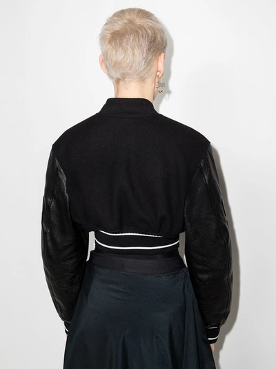 Shop Givenchy Cropped Bomber Jacket In Schwarz