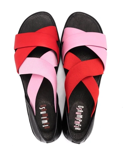 Shop Camper Colour-block Strap Sandals In Rosa